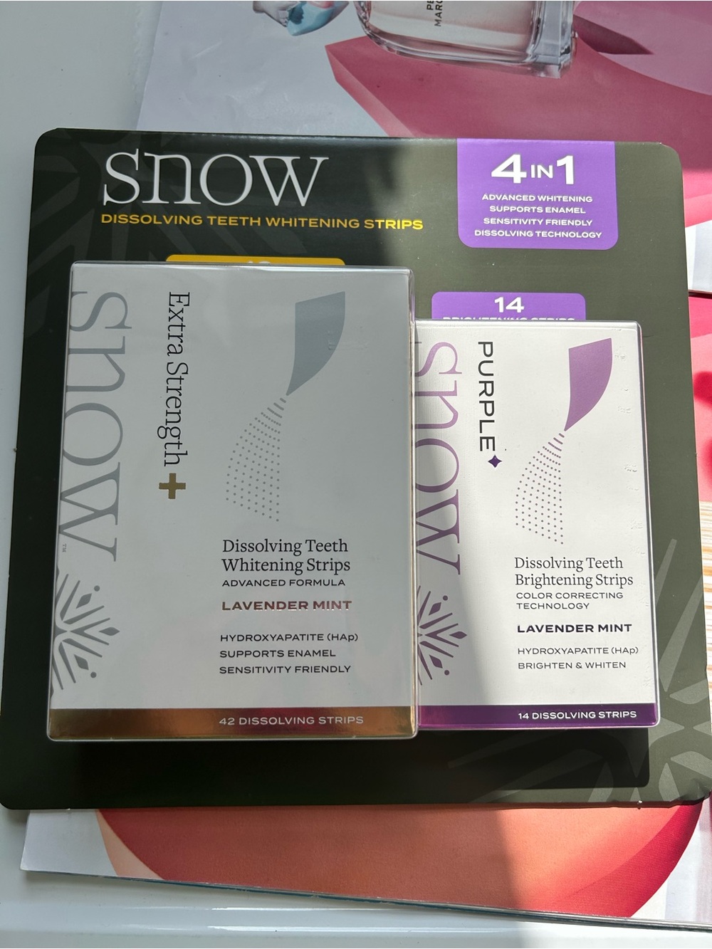 Snow Dissolving Teeth Whitening Strips - Lavender & Mint42+14 Strips sealed